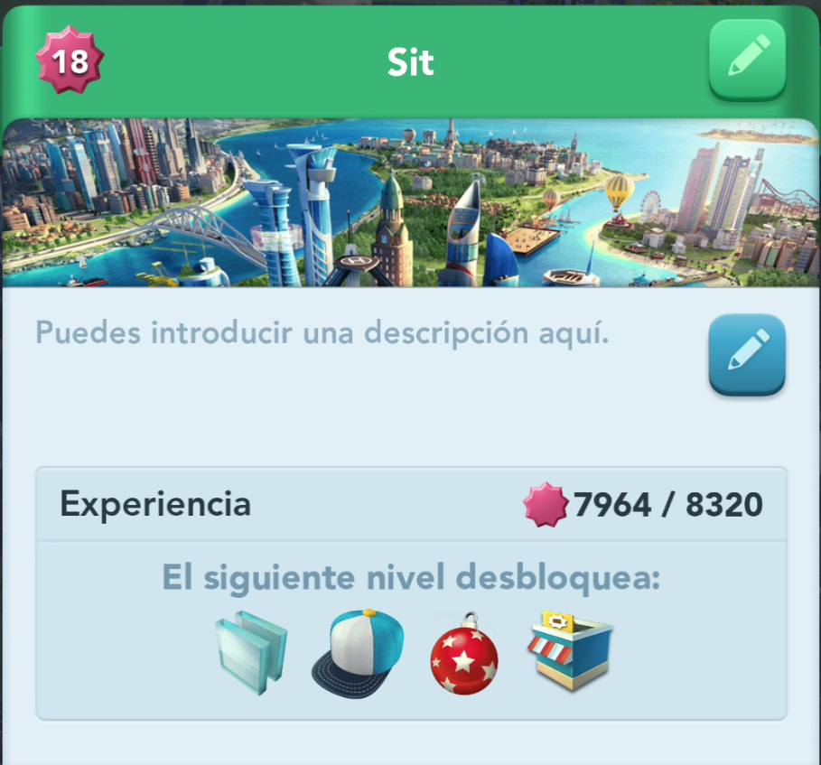 City with Level 18 in Simcity BuildIt
