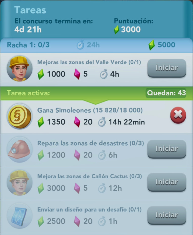 Quitar tareas fáciles del Concurso de Alcaldes de Simcity BuildIt